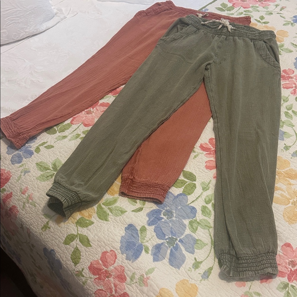 Rip Curl Green and Orange Girl’s Pants Sz Xs